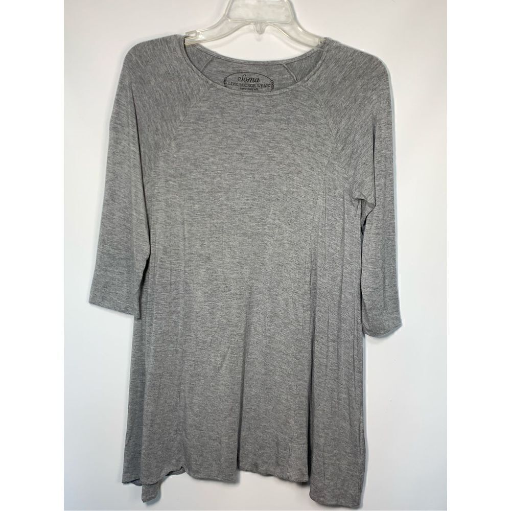 Soma Women's Live Lounge Wear Raglan Tunic Loungewear Gray Small